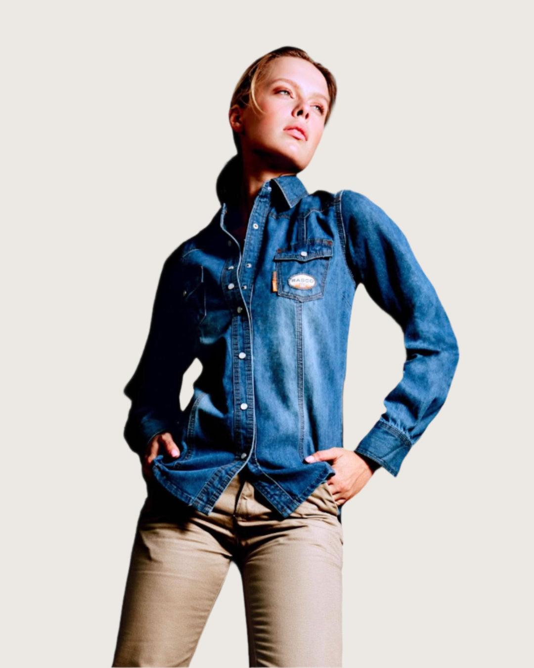 FR Women's Denim Snap Shirt - Rasco FR
