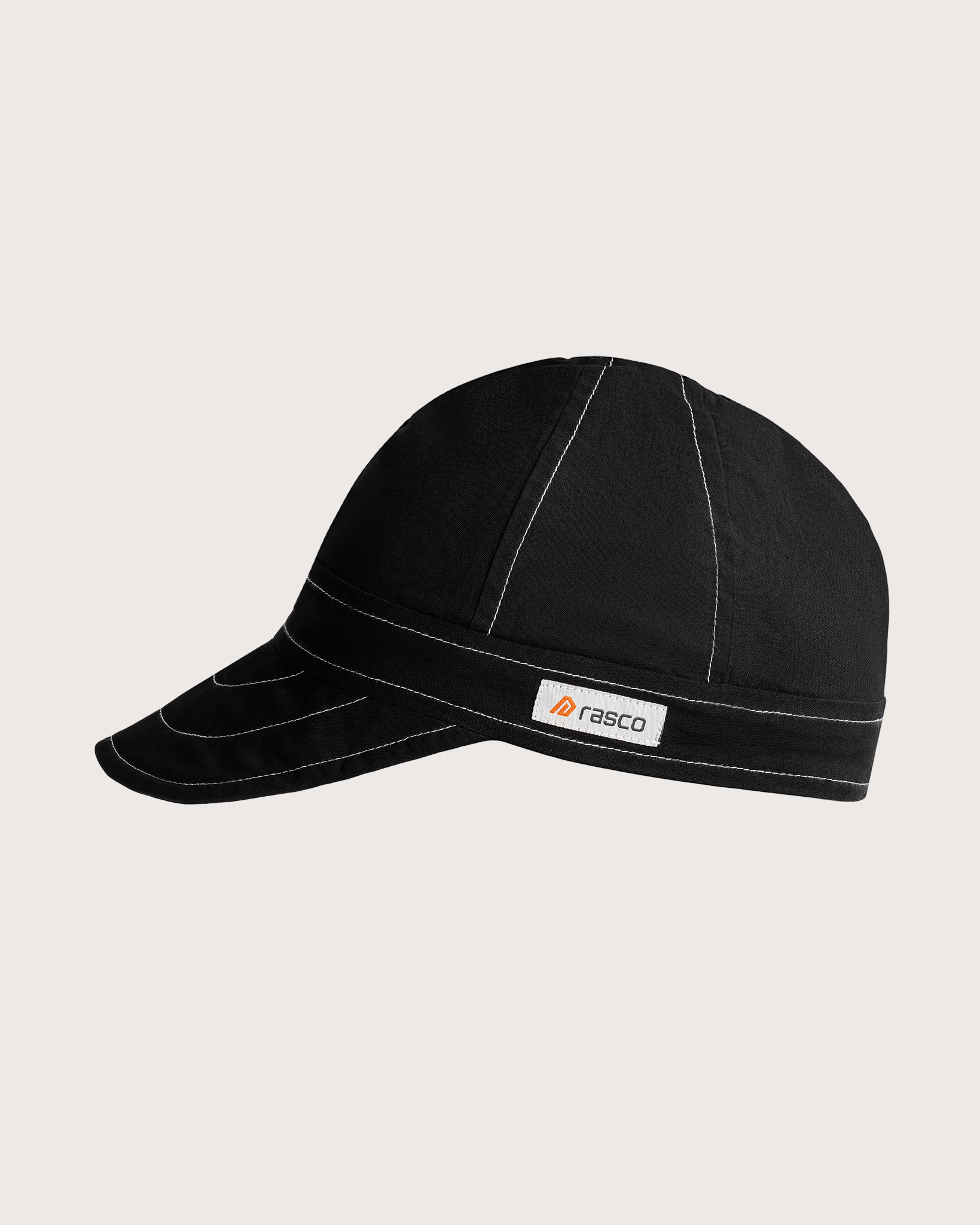 Black Welding Cap | Solid Cotton 6-Panel, Fitted Sizes 7–8 – Rasco FR