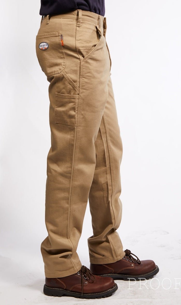 FR Duck Carpenter Pants - Khaki (CLOSEOUT) - Rasco FR