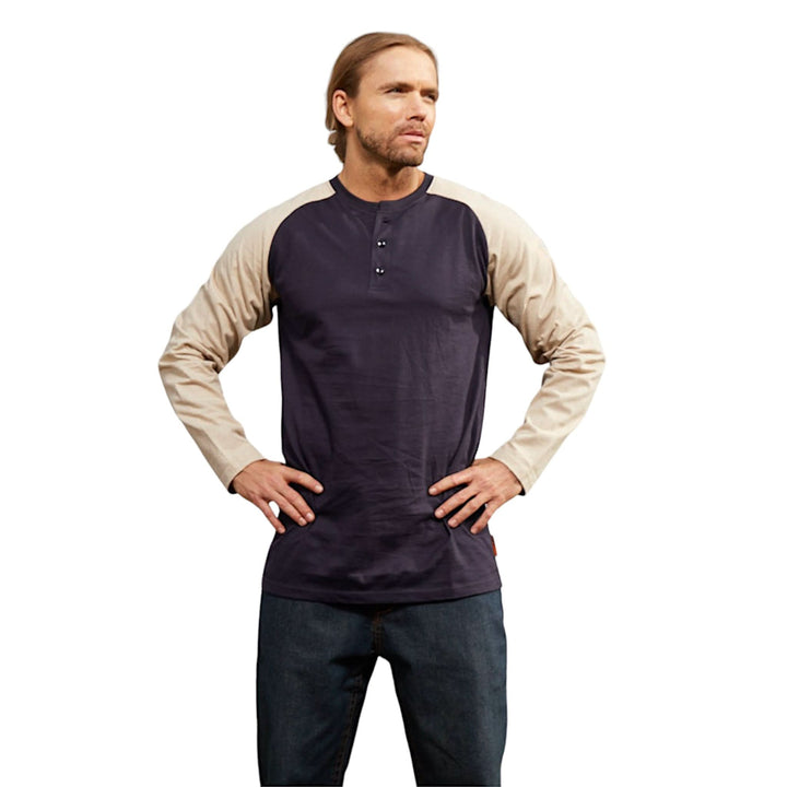 FR Khaki/Navy Two Tone Henley