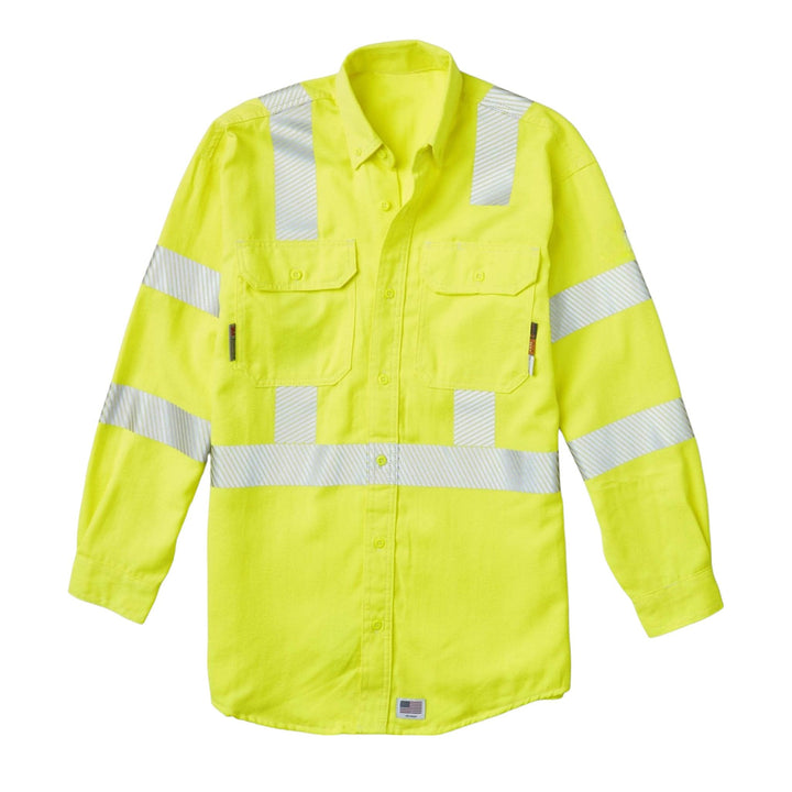 FR Hi Vis Yellow Class 3 Uniform Shirt with Segmented