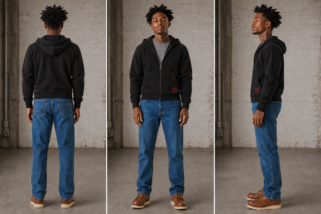 Man wearing a Rasco FR Zip Hoodie
