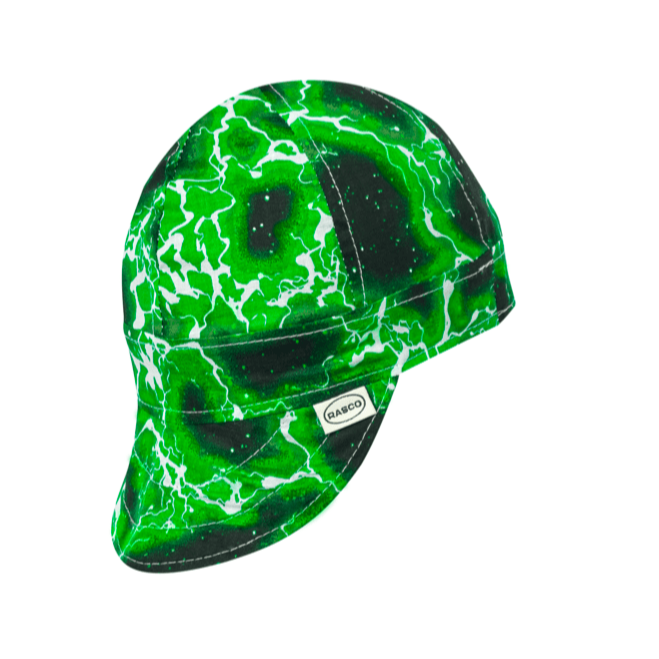 Welding Cap - Green Lightning