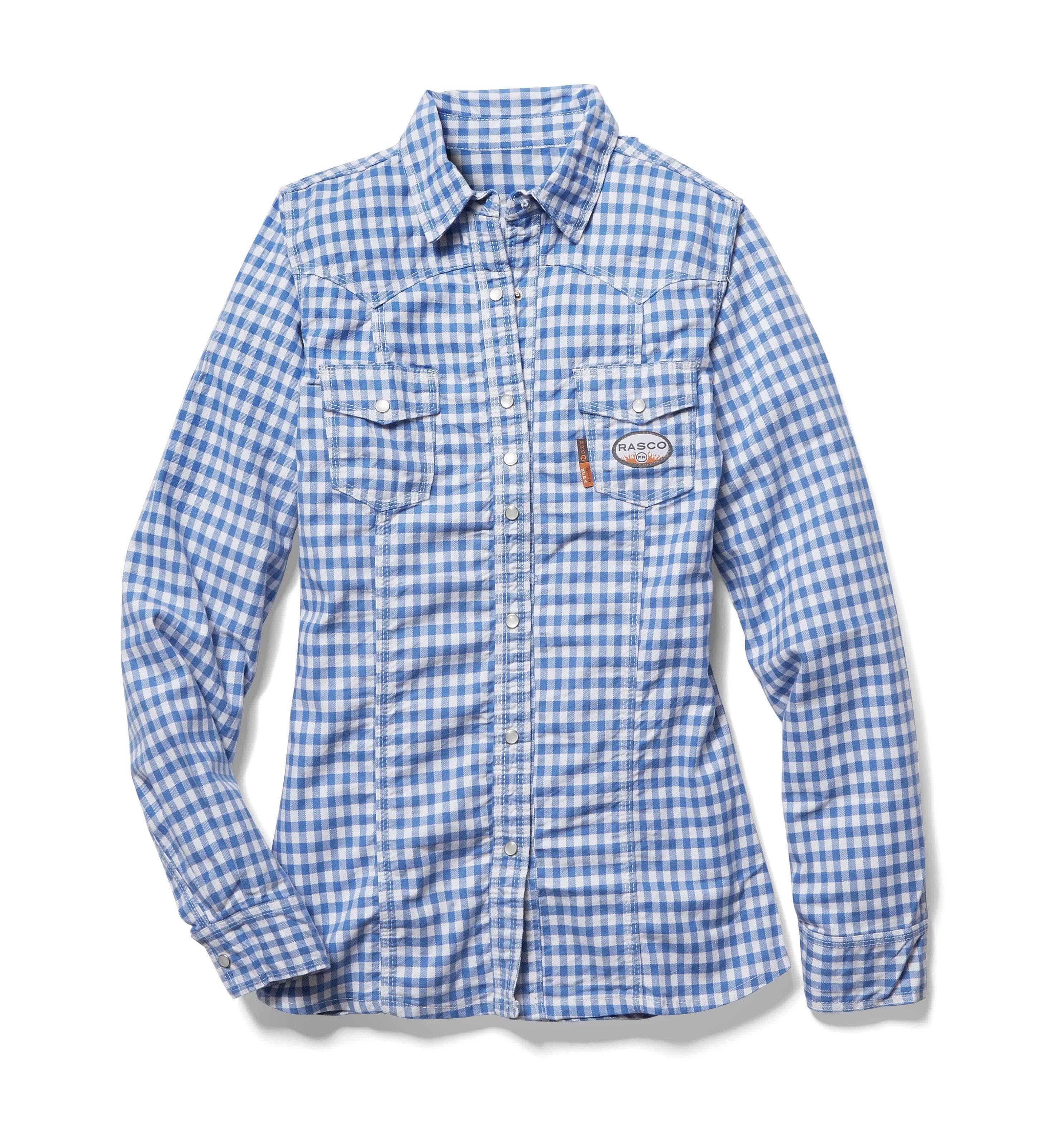 FR Women's Blue Plaid Snap Shirt