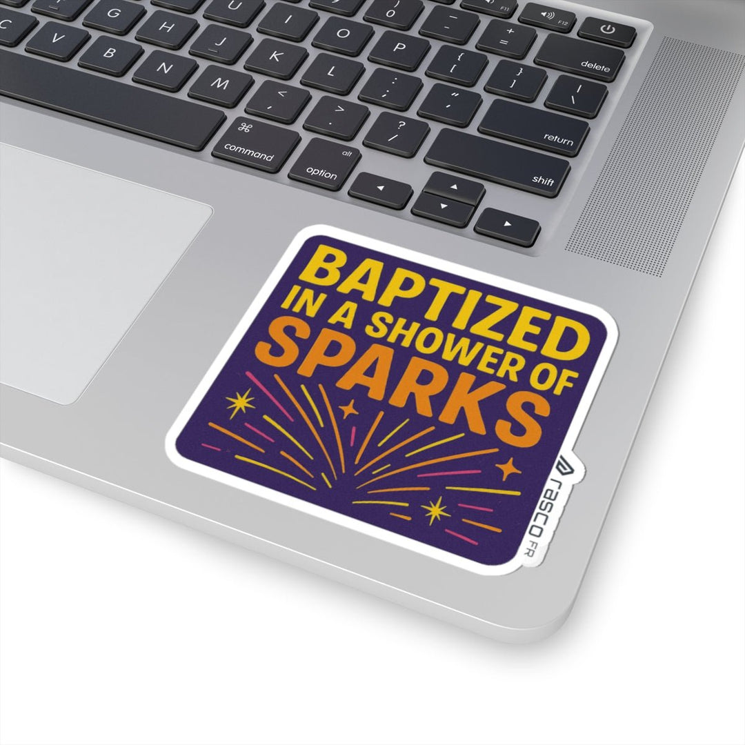 “Baptized in a Shower of Sparks” Vinyl Sticker – Rasco Grit, Retro Heat - Rasco FR