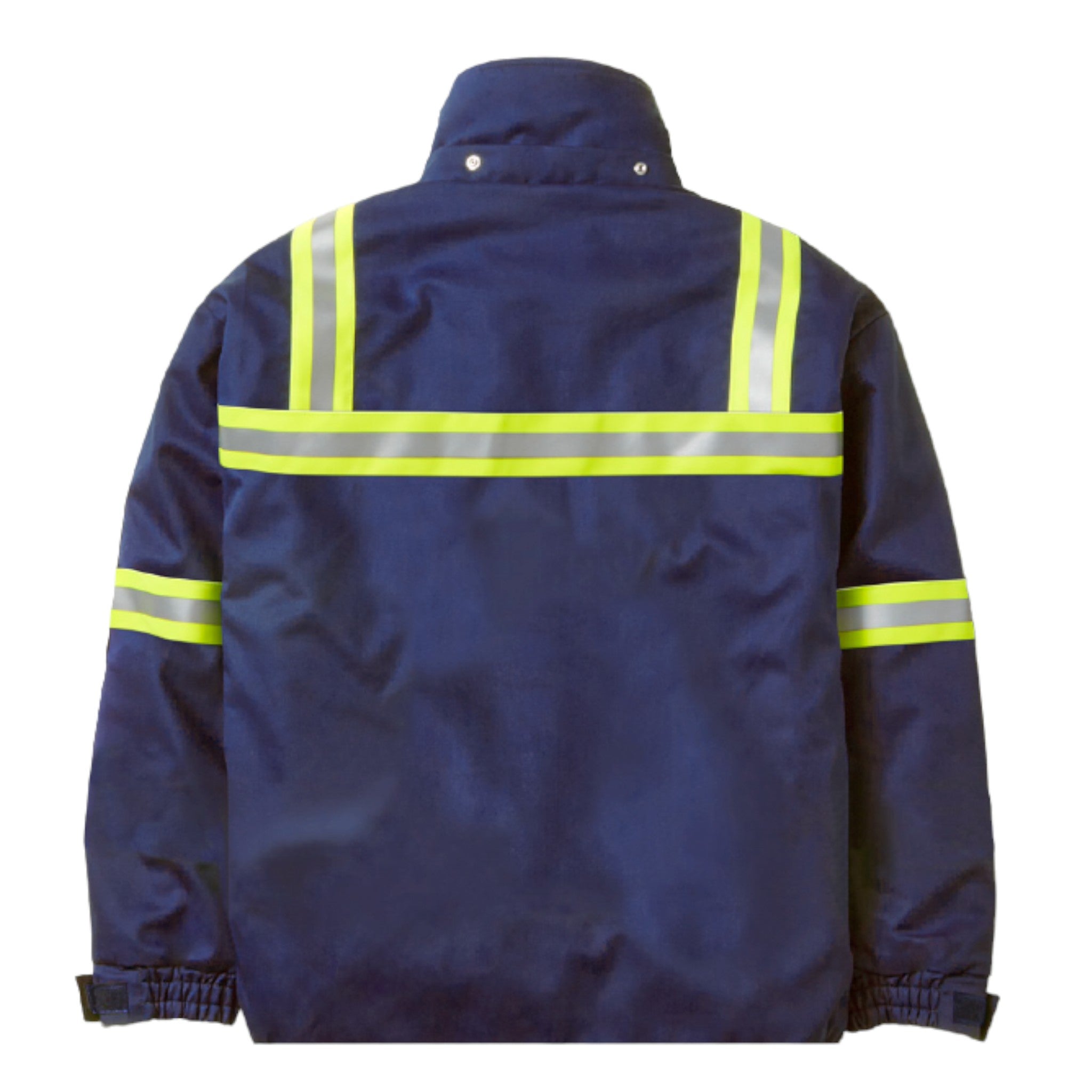 FR4006SNV Rasco FR 88.12 Bomber Jacket with 2" Yellow/Silver/Yellow Eviz, CAT 3, NFPA 2112 - BACK