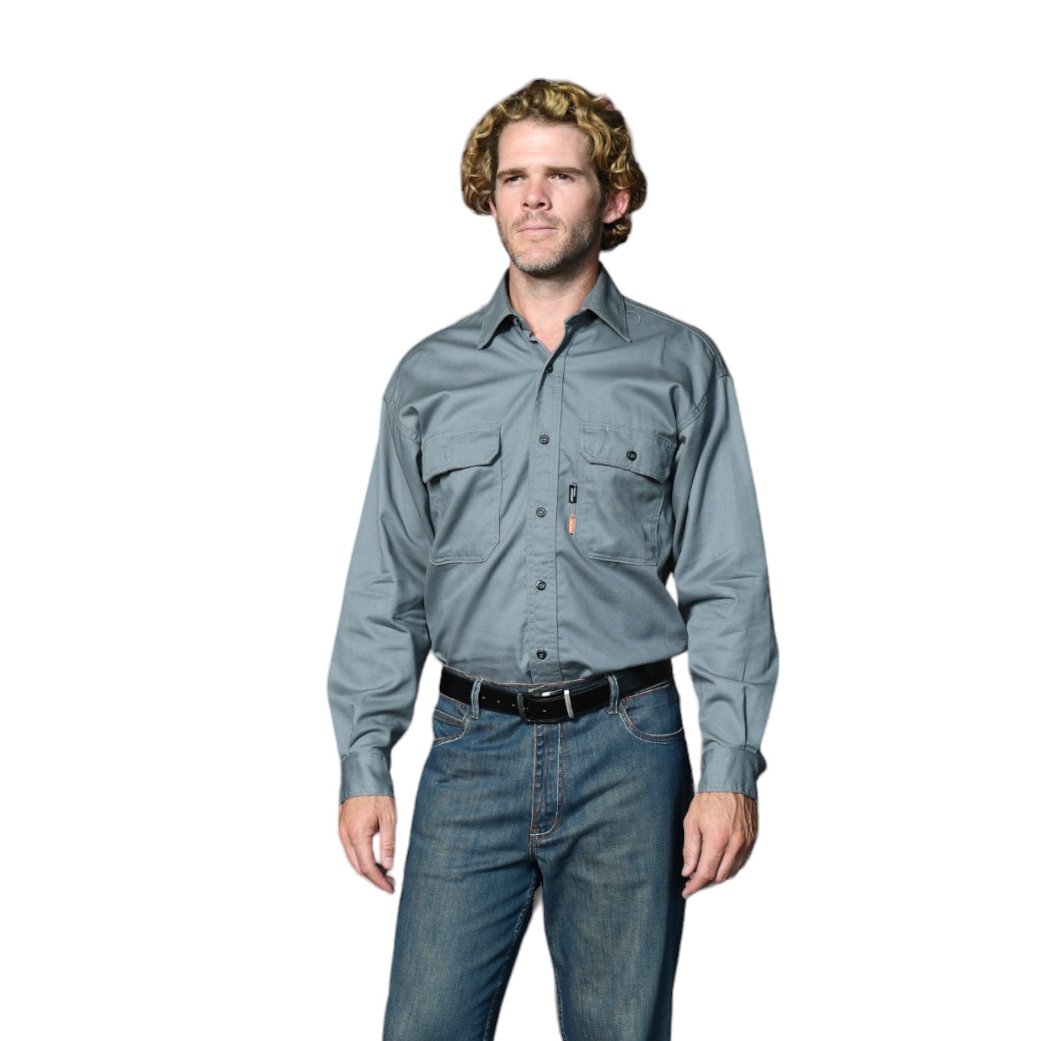 FR1305GY Rasco FR 88.12 Gray Uniform Shirt, CAT 2, NFPA 2112 - MAIN