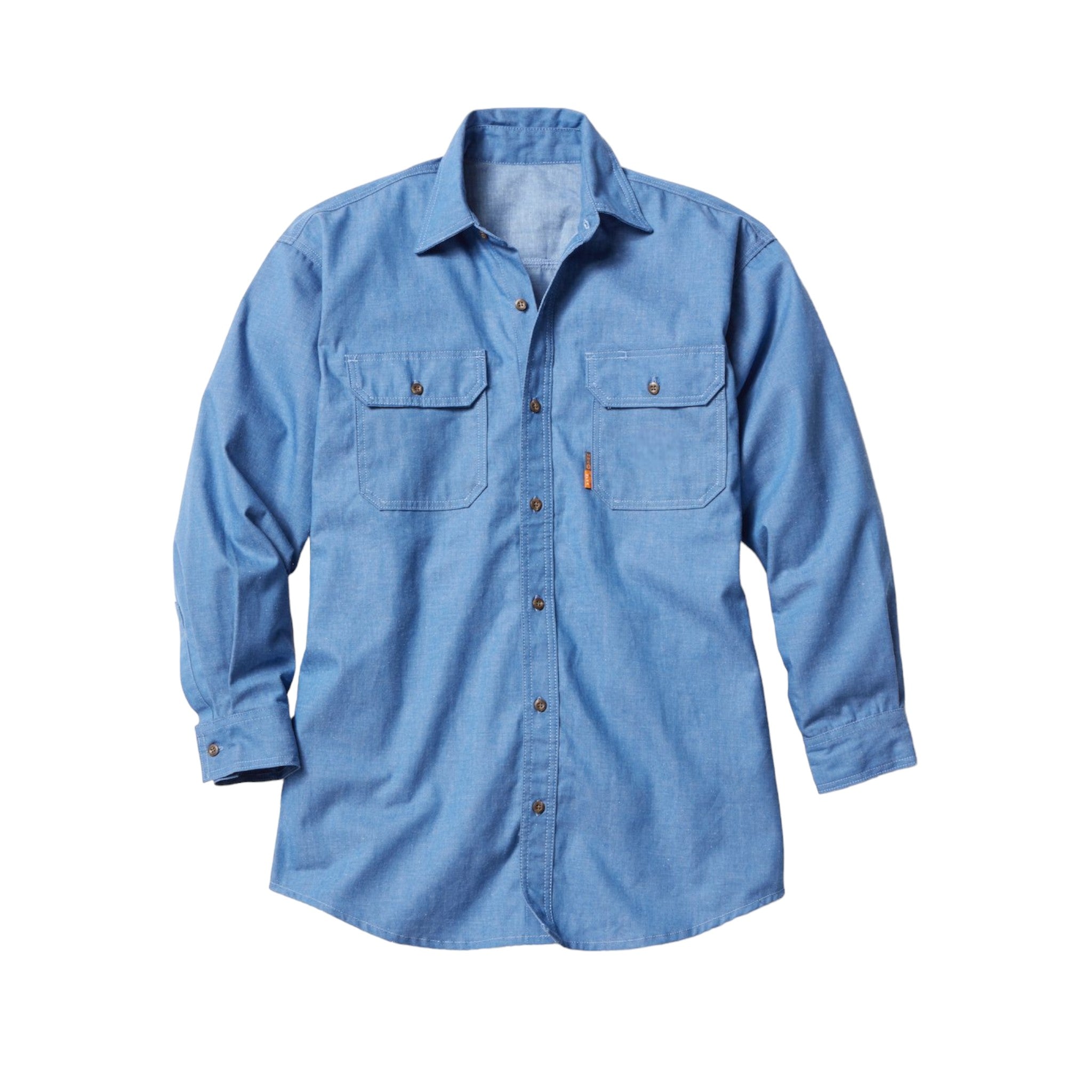 FR0915BL Rasco FR Chambray Uniform Shirt, CAT 2, NFPA 2112 - FRONT