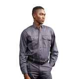 FR1344CH Rasco FR DH Air™ Charcoal Uniform Shirt, CAT 2, NFPA 2112 - MAIN