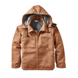 FR3507BN Rasco FR Brown Duck Hooded Jacket, CAT 3, NFPA 2112 - FRONT