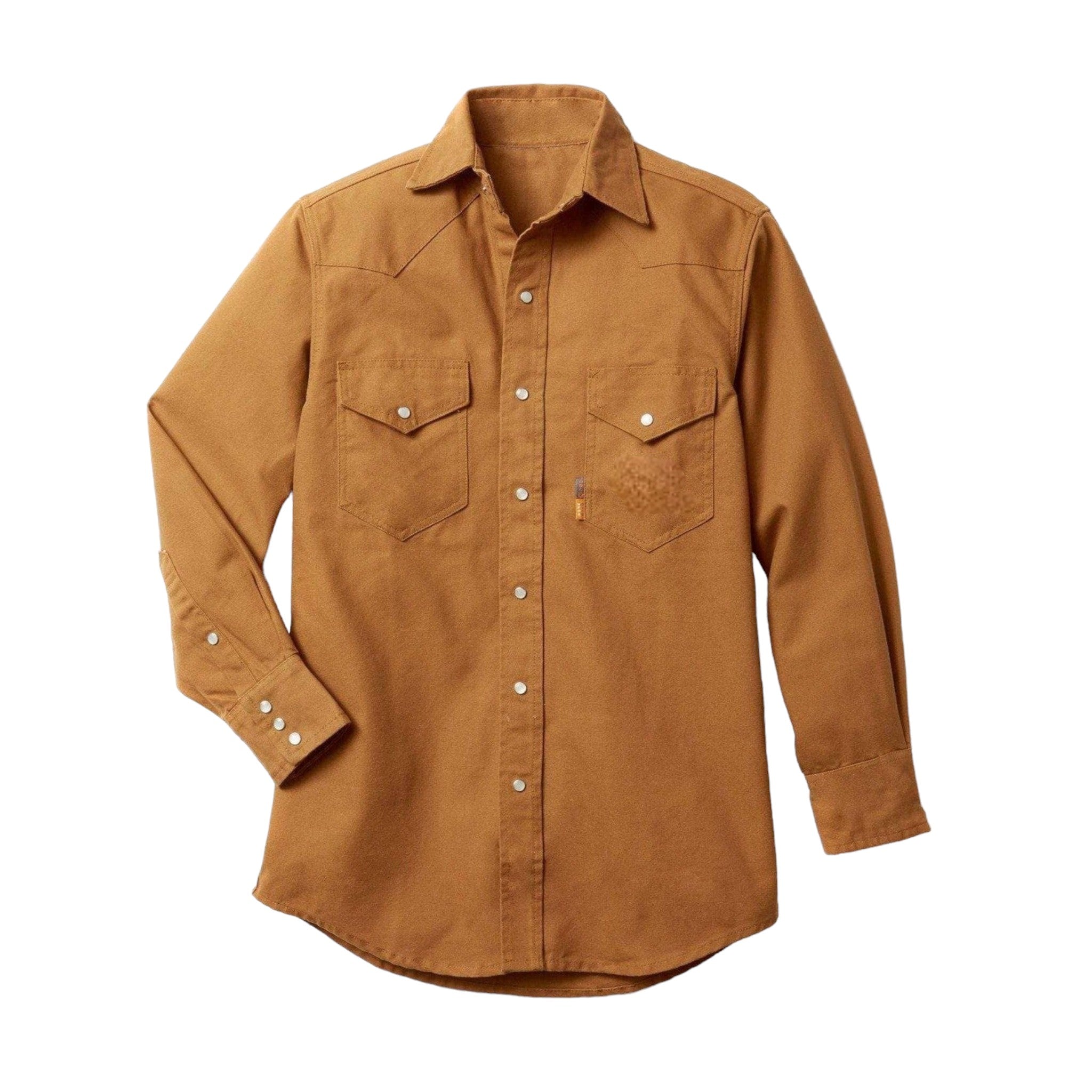 FR1007BN Rasco FR Brown Duck Snap Shirt, CAT 2, NFPA 2112 - FRONT