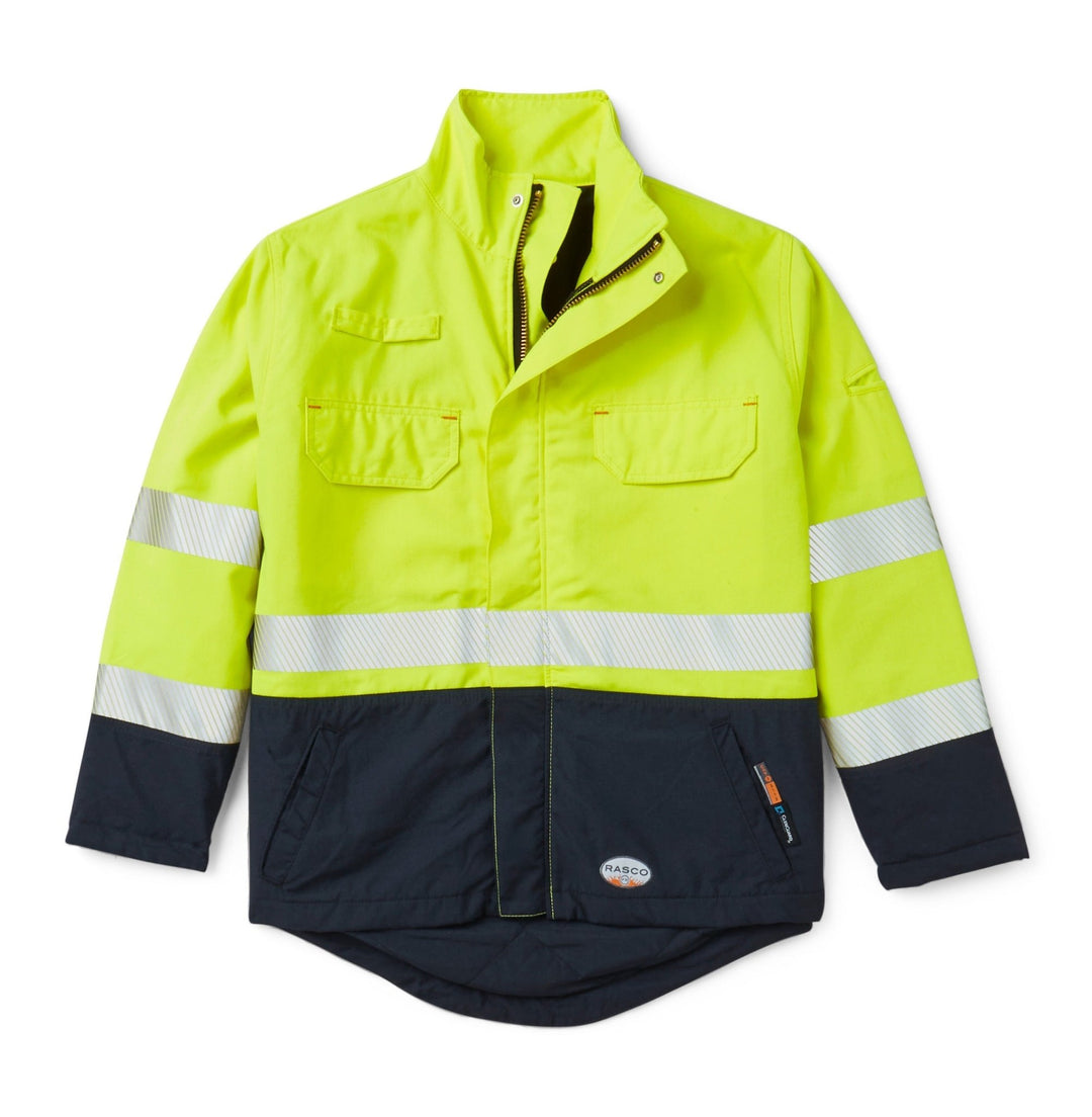 FR GlenGuard Color Block Jacket w/ Segmented - Navy/ANSI Yellow (CLOSEOUT) - Rasco FR