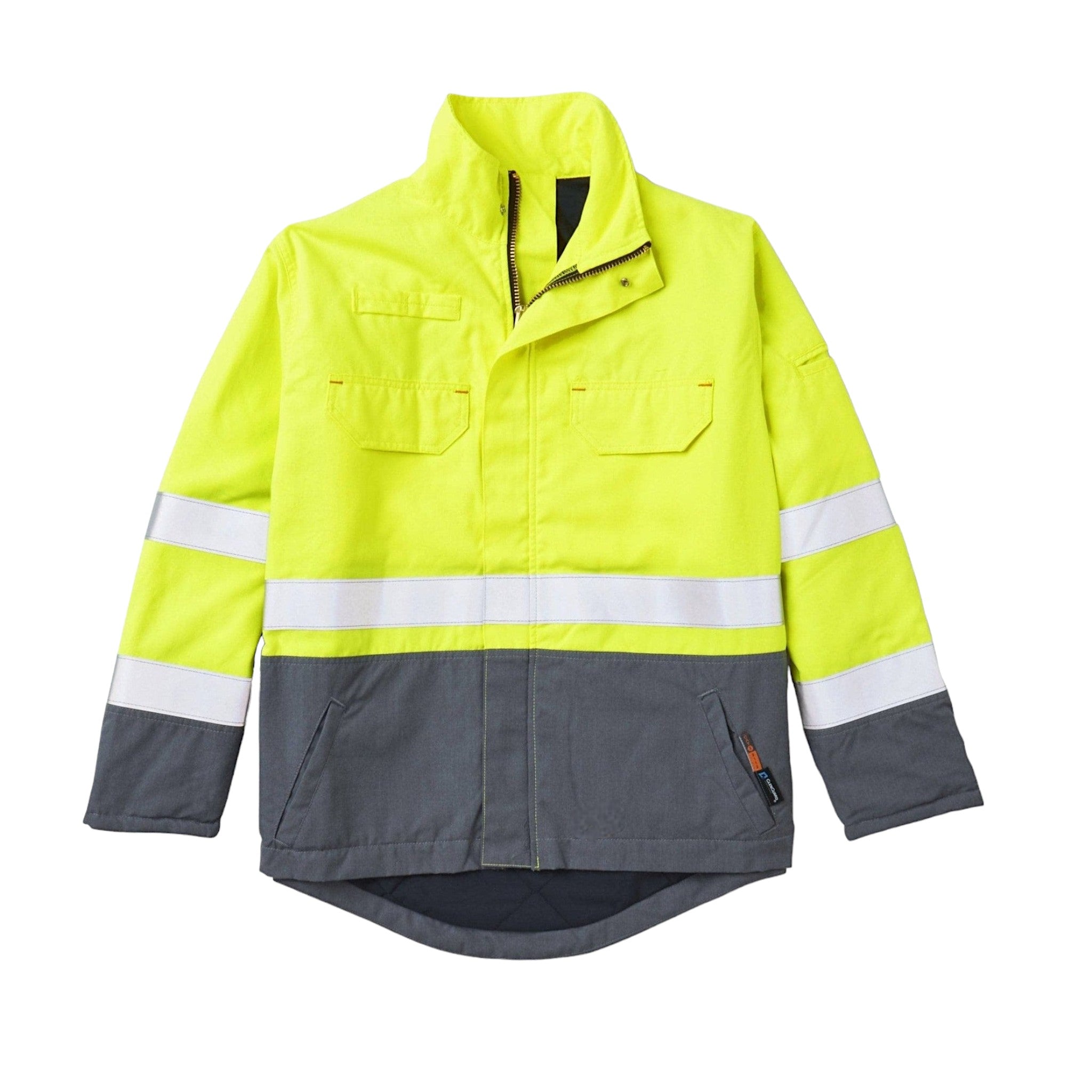 FR8840GY.YH Rasco FR GlenGuard Gray & Yellow Color Block Jacket, CAT 3, NFPA 2112 - FRONT