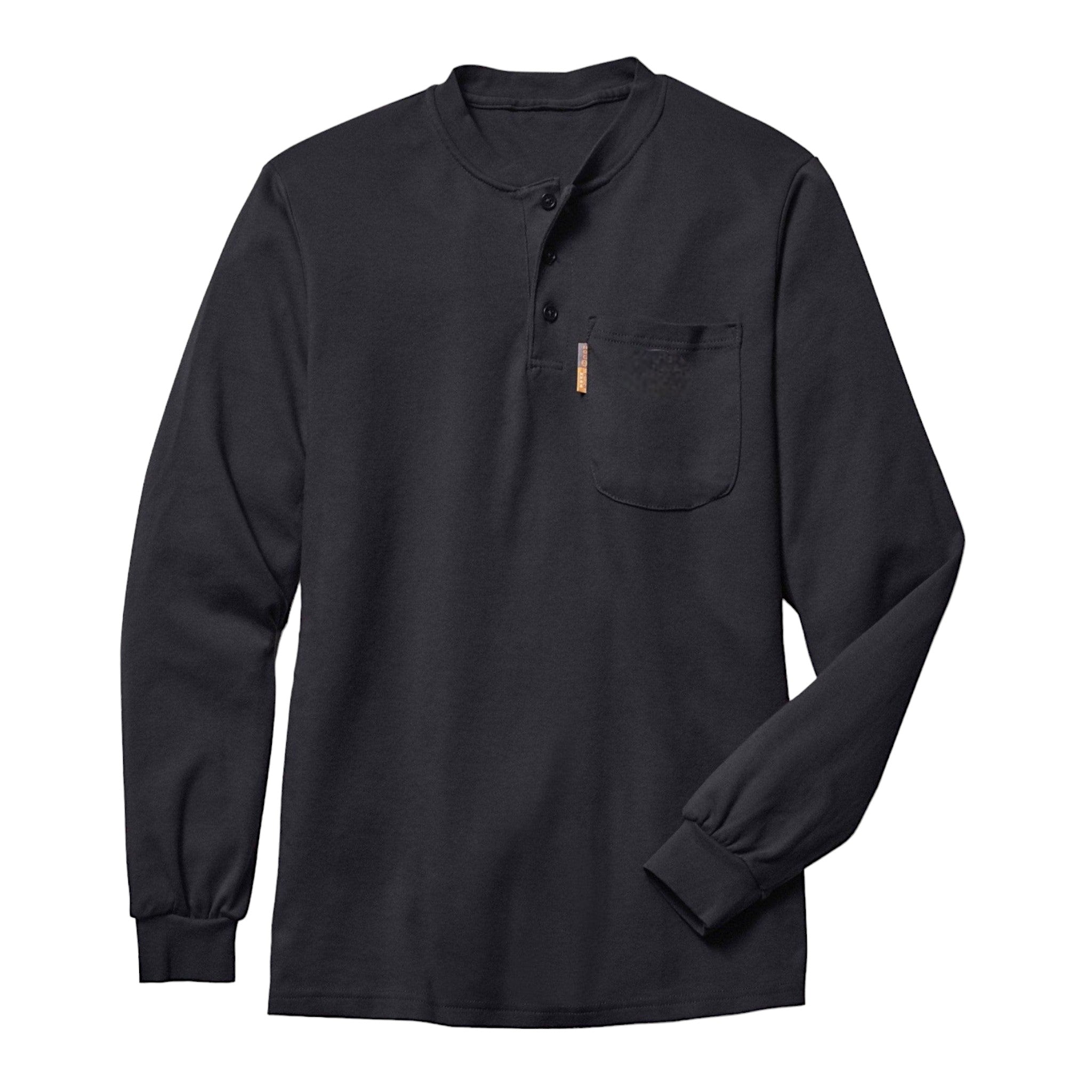 FR0101BK Rasco FR Black Henley CAT 2, NFPA 2112 - FRONT