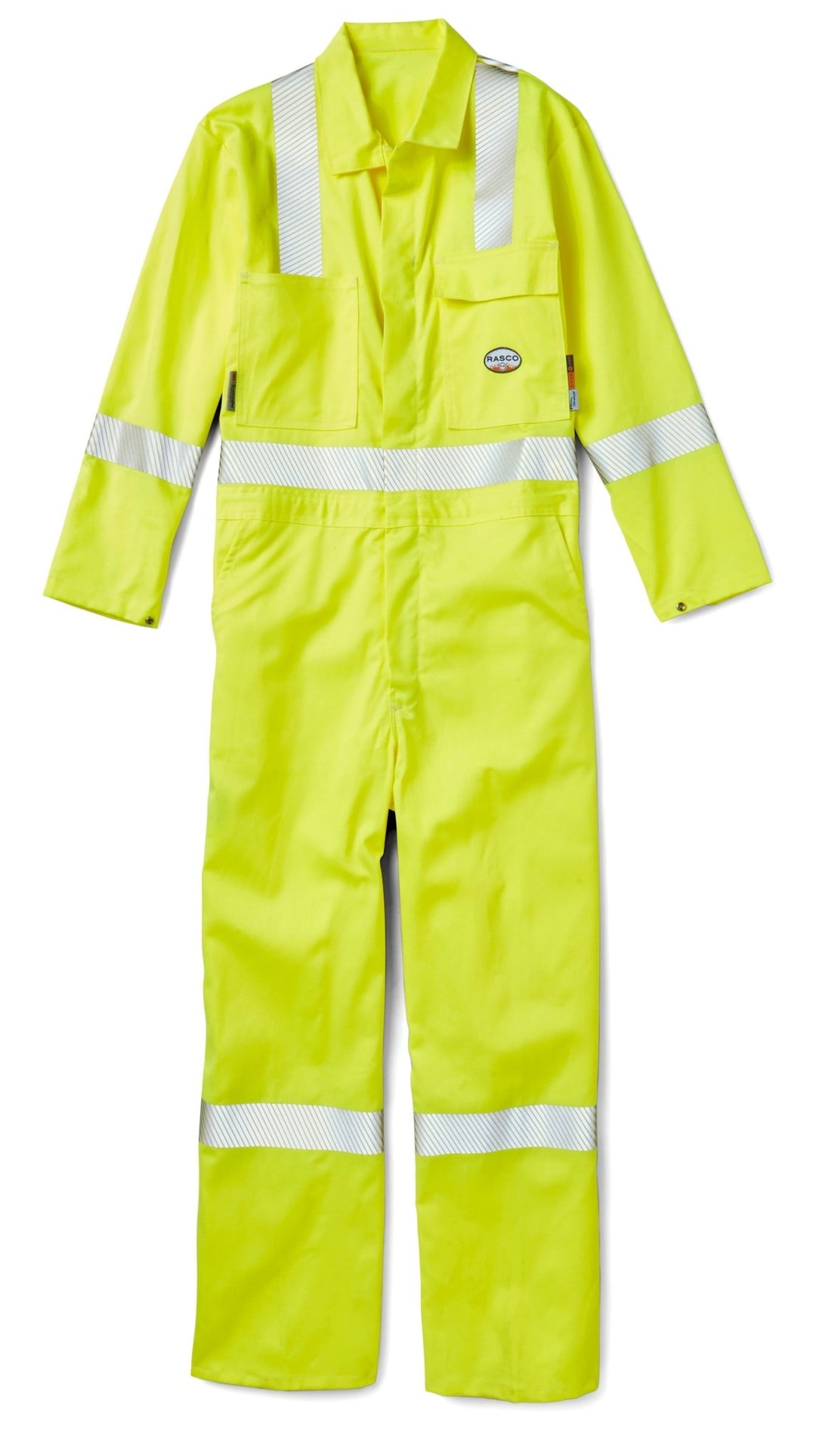 FR Hi Vis Coverall w/ Segmented - ANSI Yellow (CLOSEOUT) - Rasco FR