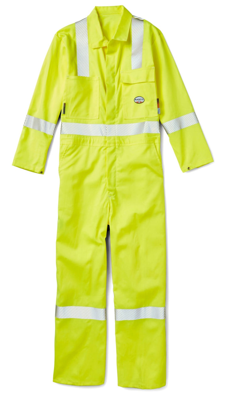 FR Hi Vis Coverall w/ Segmented - ANSI Yellow (CLOSEOUT) - Rasco FR