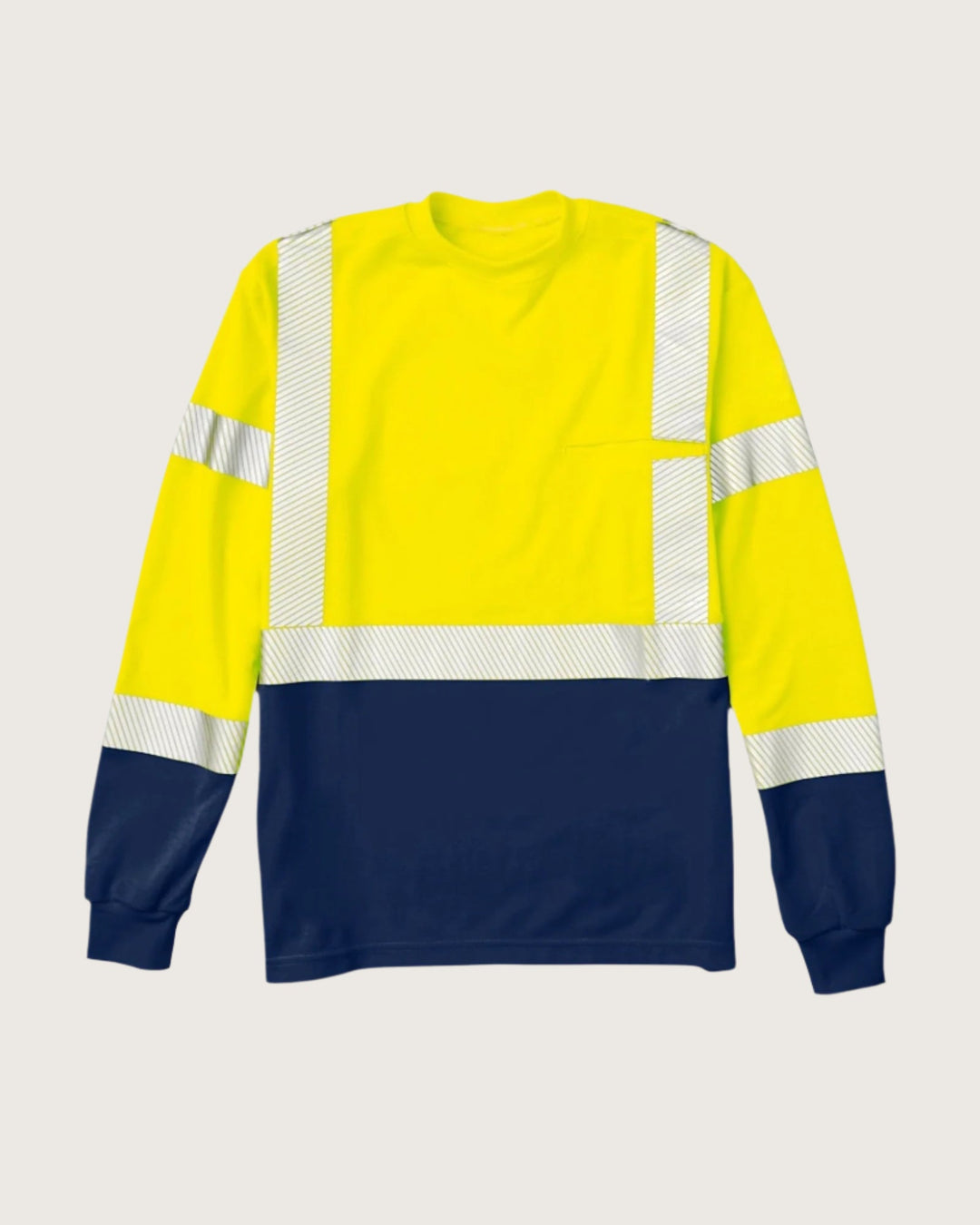FR Hi Vis Navy & Yellow Color Block T-Shirt with Segmented - Rasco FR