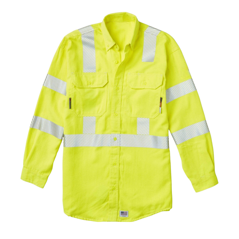 FR Hi Vis Uniform Shirt w/ Segmented - ANSI Yellow (CLOSEOUT) - Rasco FR