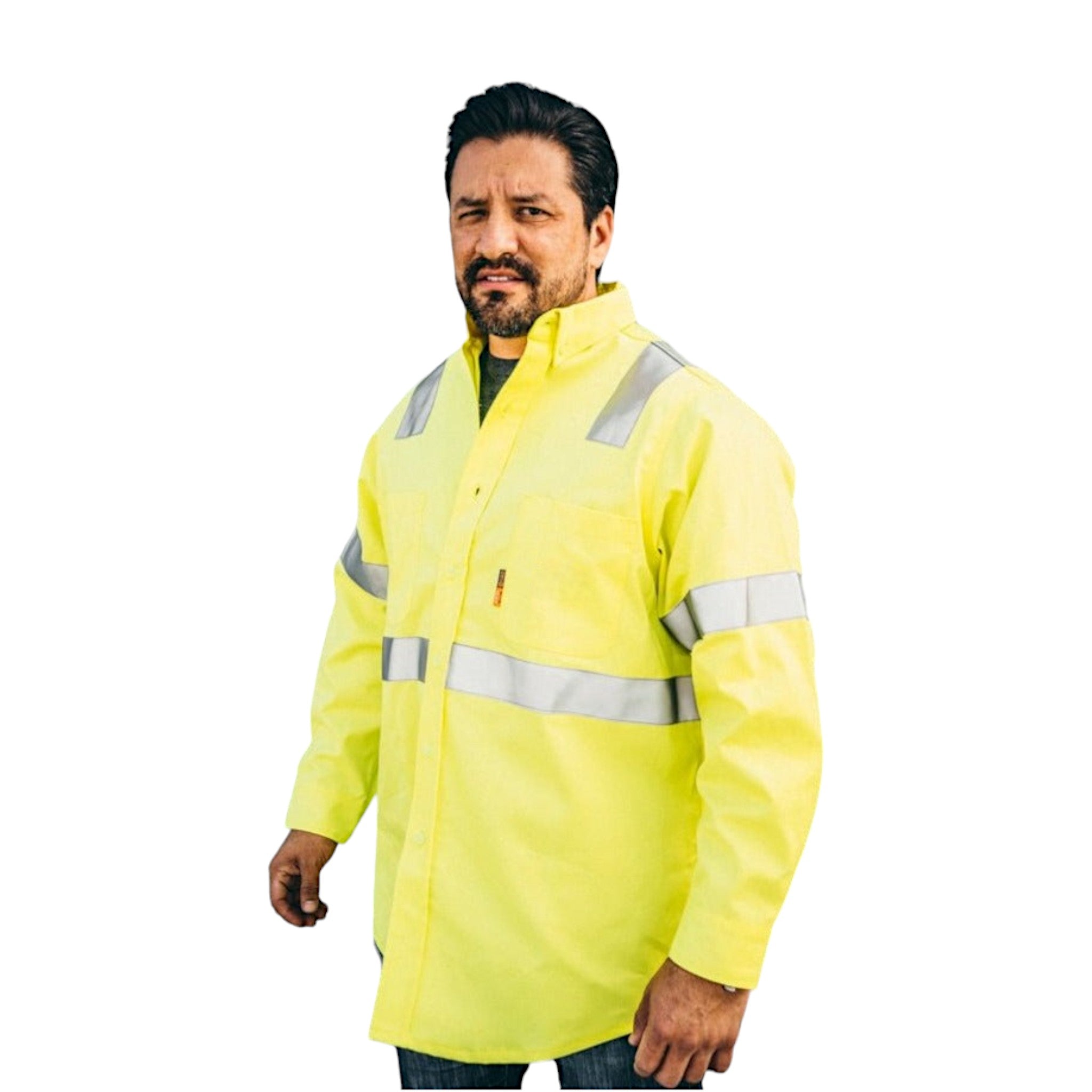 FR6530YH Rasco FR Hi Vis Uniform Shirt with Silver Trim, CAT 2, NFPA 2112 - MAIN