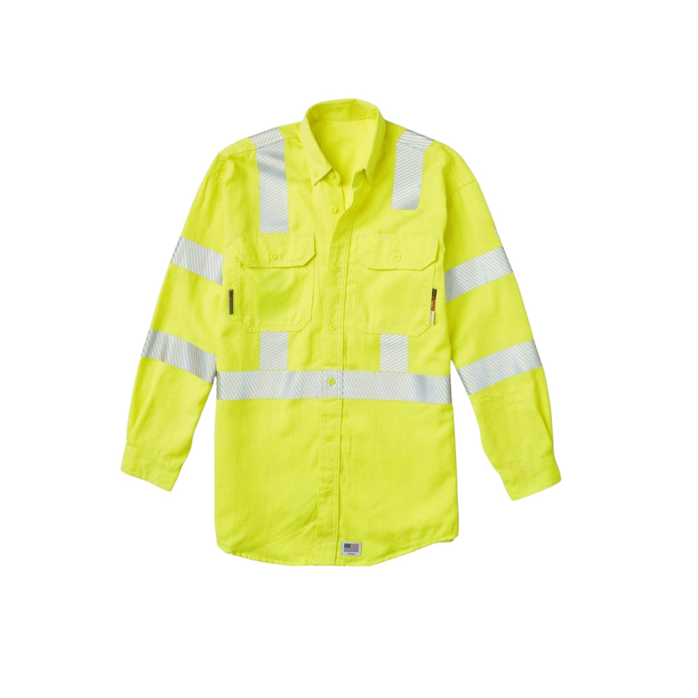 FR Hi Vis Yellow Class Uniform Shirt with Segmented