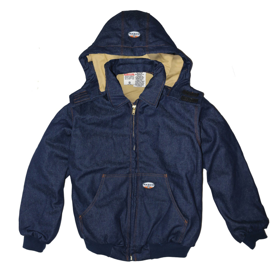 FR Hooded Jacket - Denim (CLOSEOUT) - Rasco FR