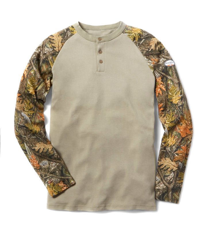 FR Two Tone Henley - (CLOSEOUT) - Rasco FR