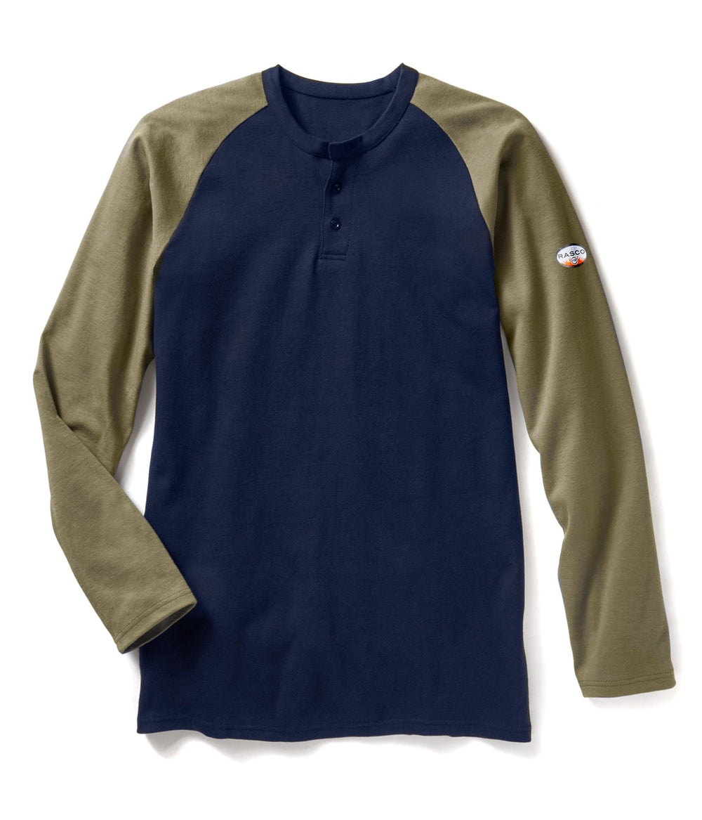 FR Two Tone Henley - (CLOSEOUT) - Rasco FR