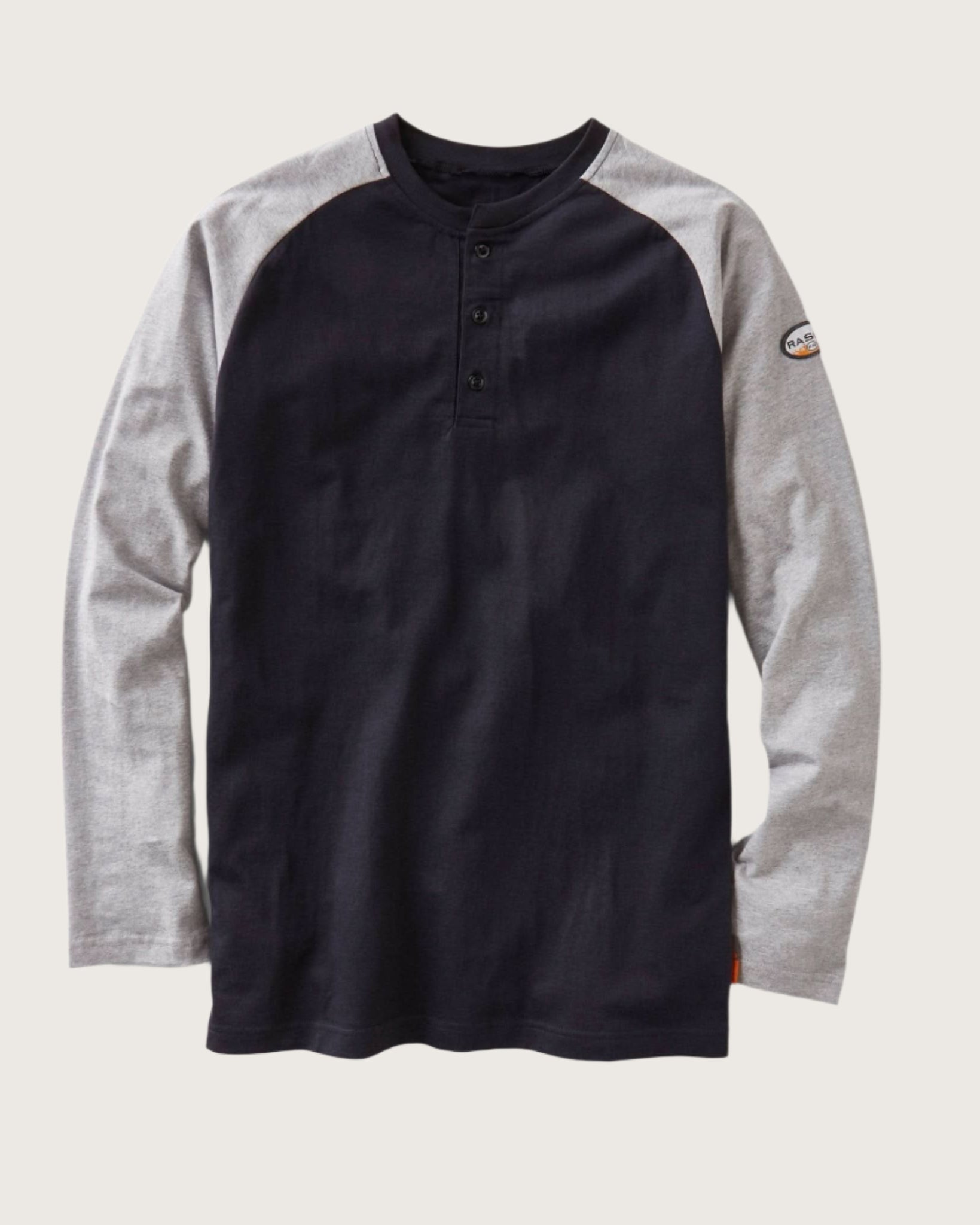 FR Two Tone Henley - GY/BK (CLOSEOUT) - Rasco FR