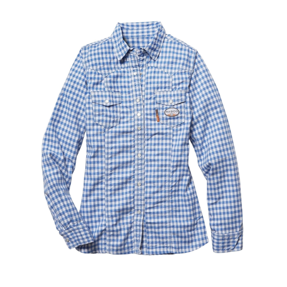 FR Women's Blue Plaid Snap Shirt (CLOSEOUT) - Rasco FR
