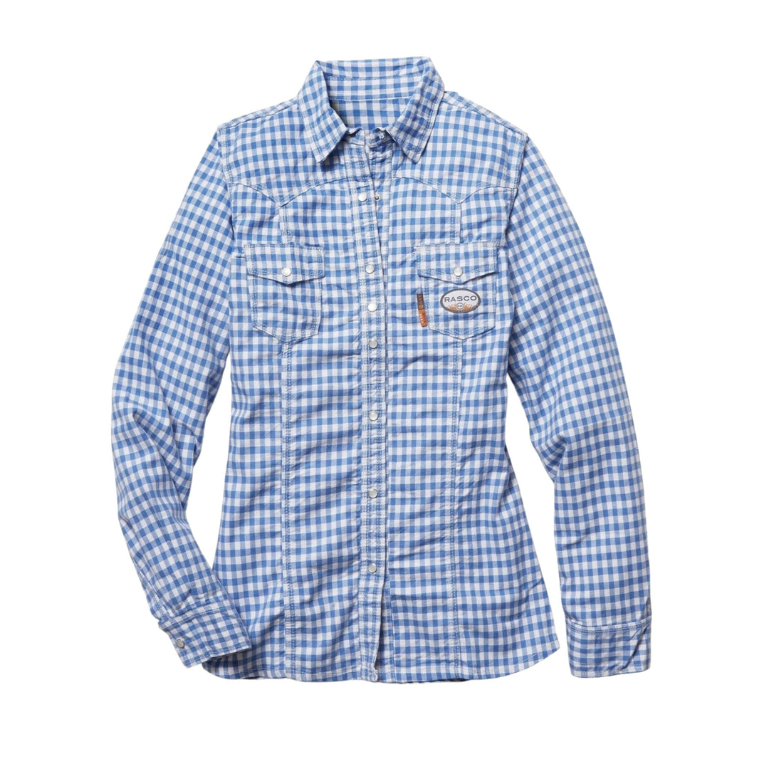 FR Women's Blue Plaid Snap Shirt (CLOSEOUT) - Rasco FR