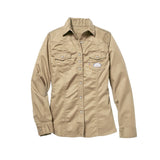 FR5003KH Rasco FR Women's Khaki Snap Shirt, CAT 2, NFPA 2112 - FRONT