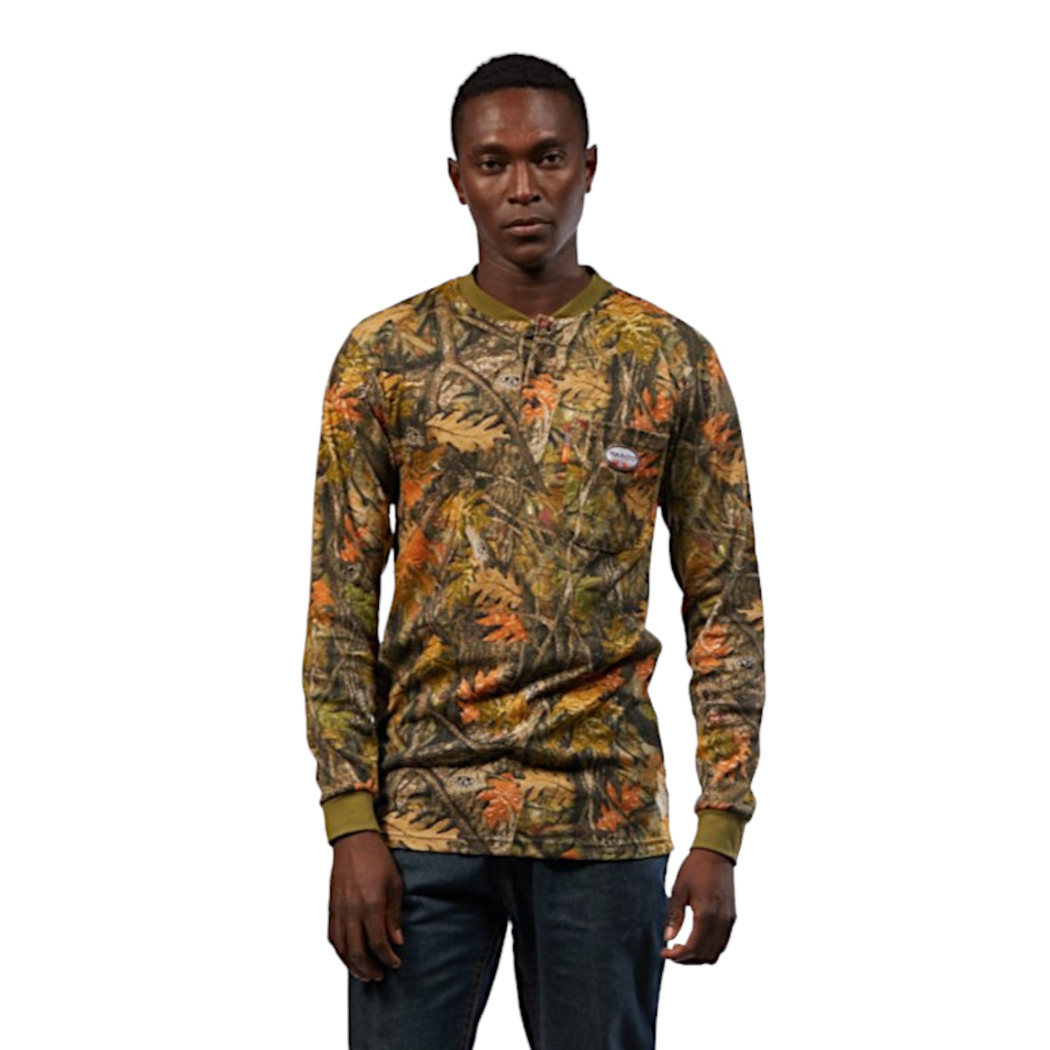 FR0101WC Rasco FR Woodland Camo Henley CAT 2, NFPA 2112 - MAIN