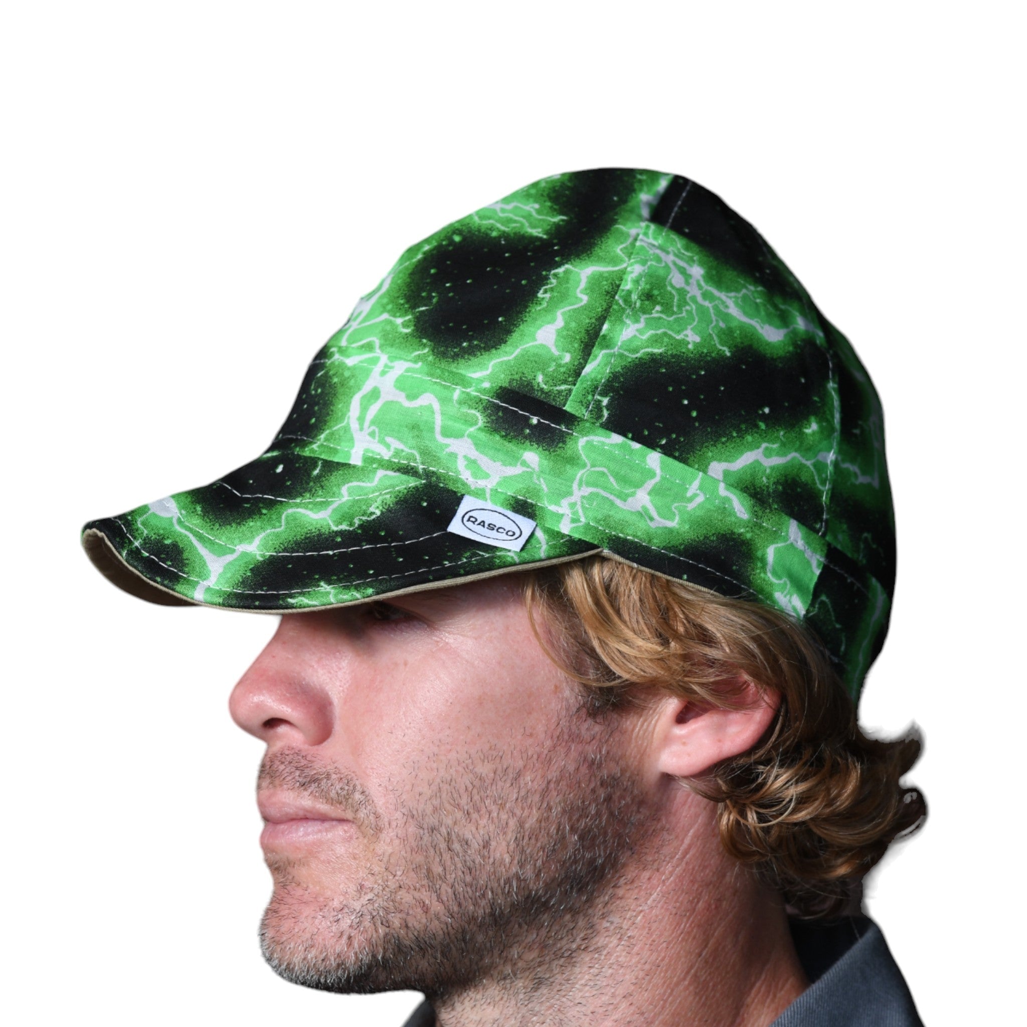 Rasco Green Lightning Welding Cap, 6 Panel, Low Crown, Reversible MAIN