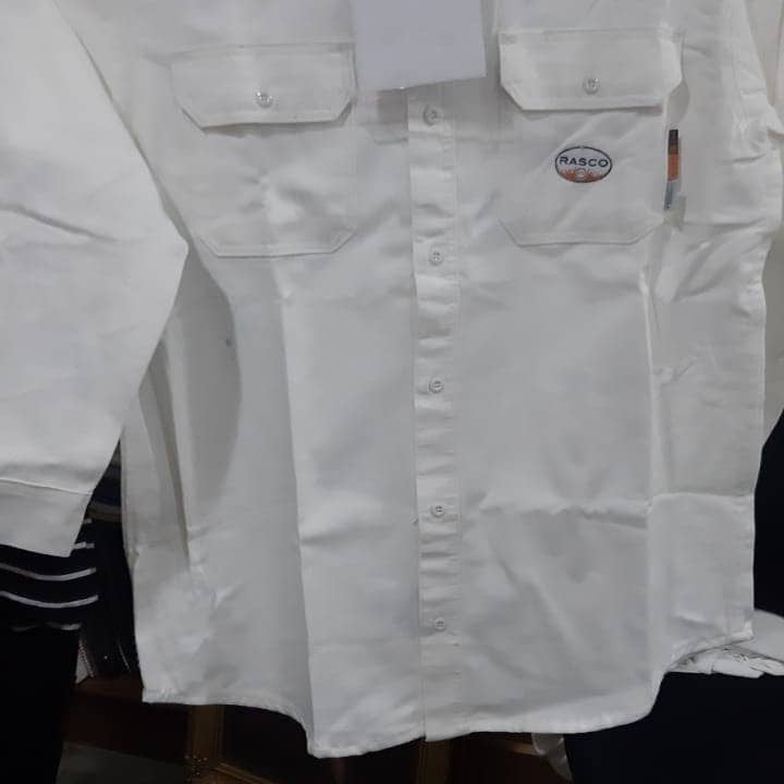 FR1305WH Rasco FR 88.12 White Uniform Shirt, CAT 2, NFPA 2112 - MAIN