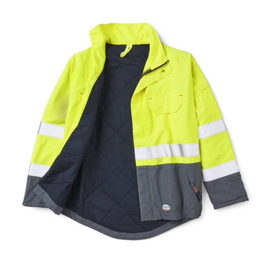 FR GlenGuard Color Block Field Jacket w/ Reflective Trim- NV/YH - Rasco FR