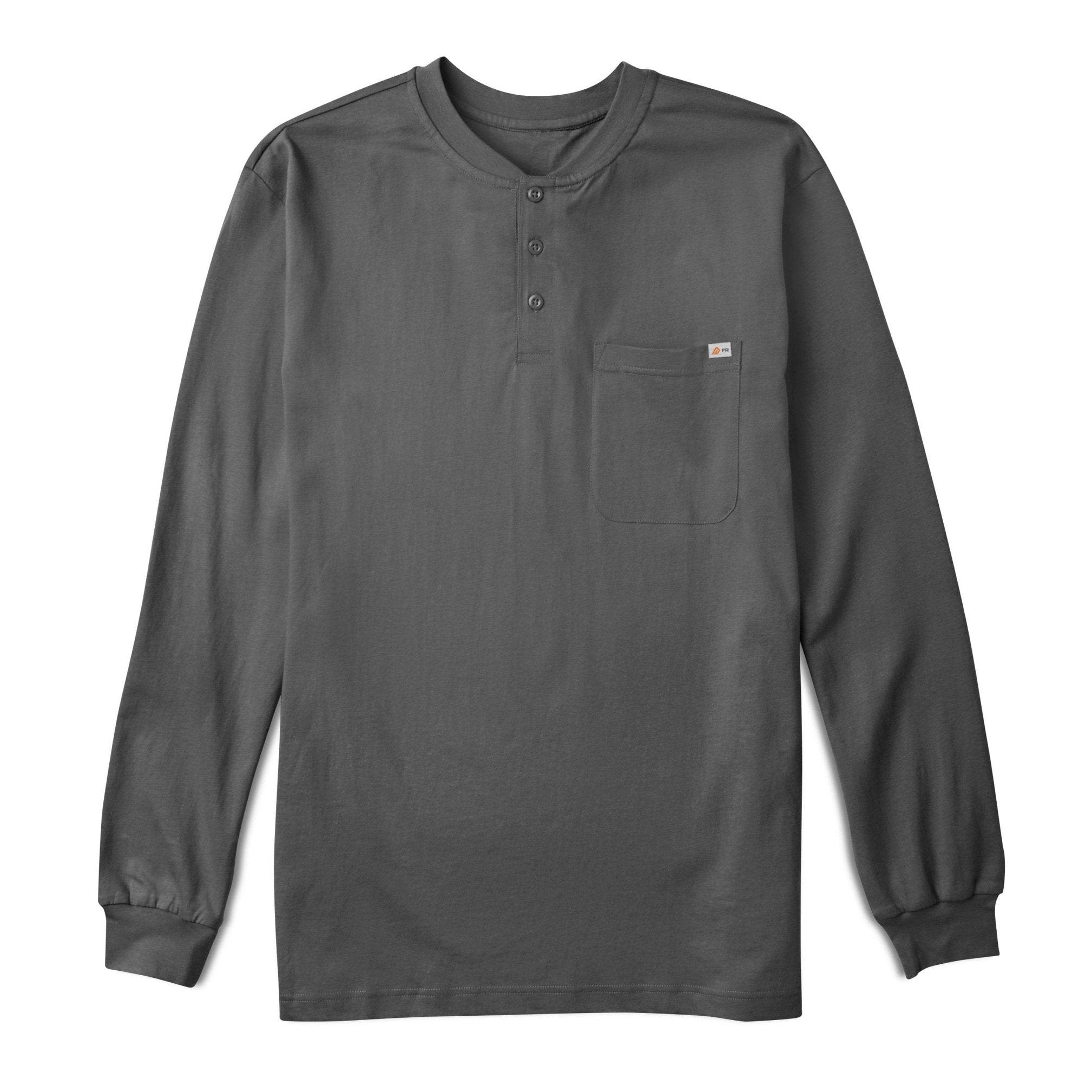 FR0101UGY Rasco FR Stretch Gray Henley CAT 2, NFPA 2112 - FRONT