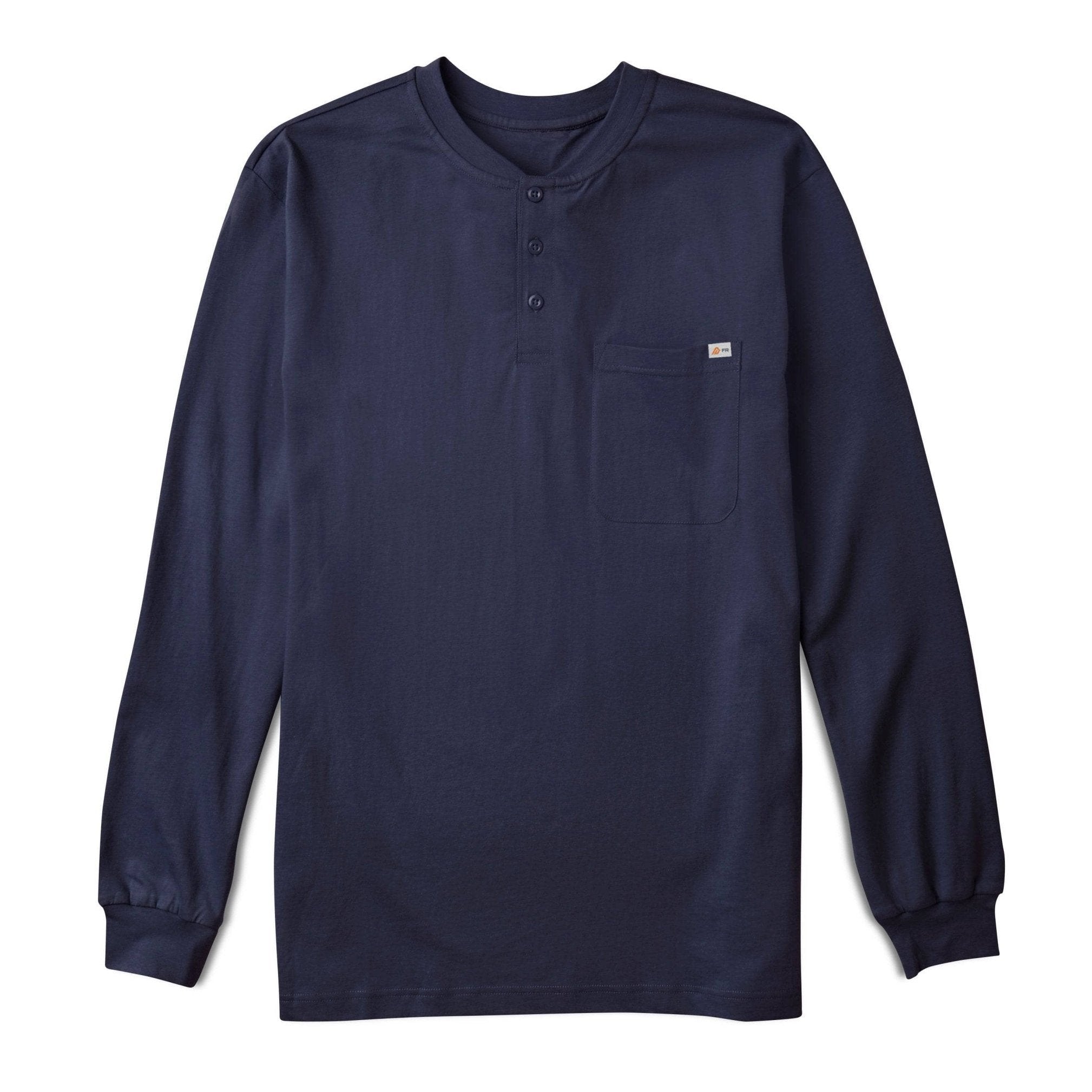 FR0101UNV Rasco FR Stretch Navy Henley CAT 2, NFPA 2112 - FRONT